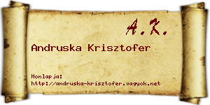 Andruska Krisztofer névjegykártya